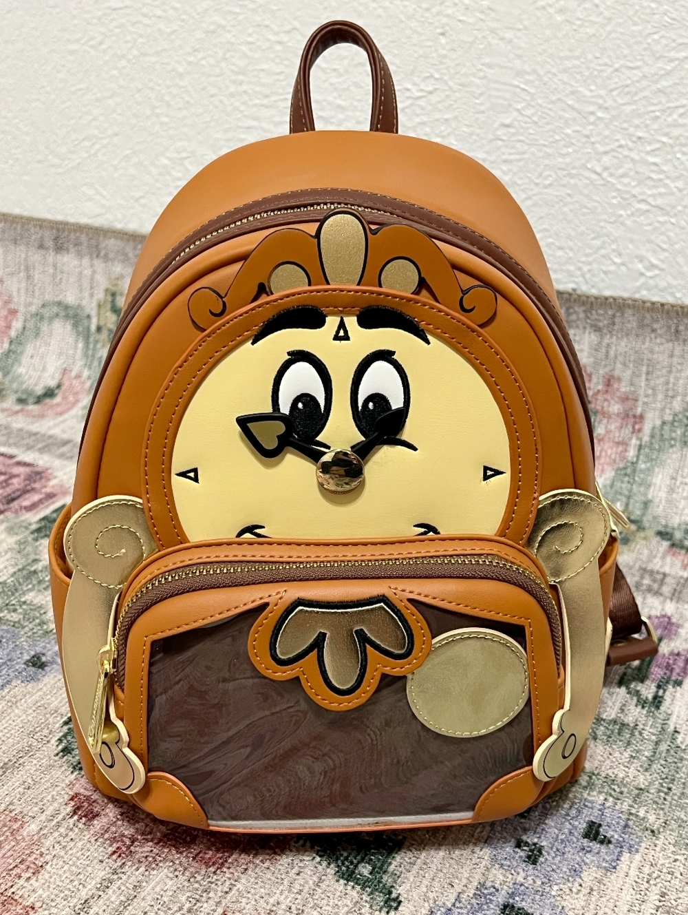 Price Firm NWT Loungefly Disney Beauty & The Beast Cogsworth  Mini Backpack